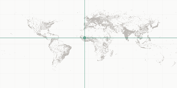 World map highlighting the position of Bamako