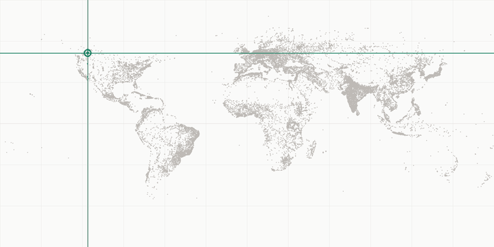 World map highlighting the position of Banff (Lake Louise)