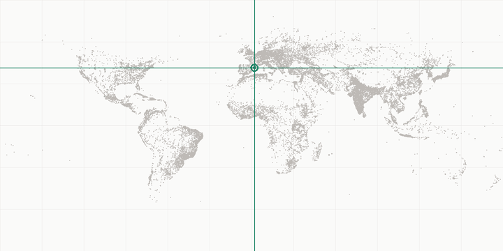 World map highlighting the position of Barcelona