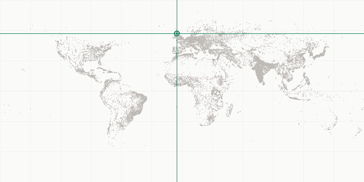 World map highlighting the position of Ben Nevis