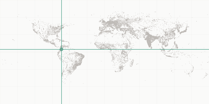 World map highlighting the position of Bogotá