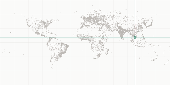 World map highlighting the position of Cần Thơ