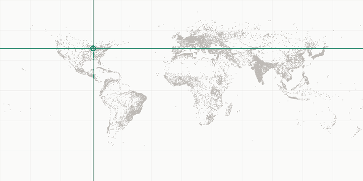 World map highlighting the position of Chicago