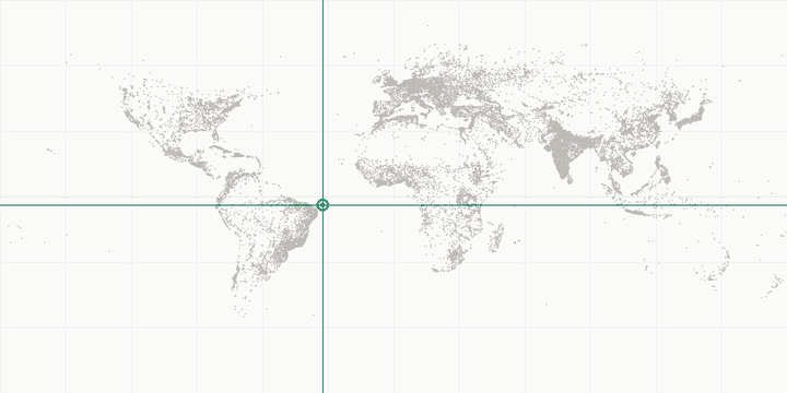 World map highlighting the position of Fernando de Noronha
