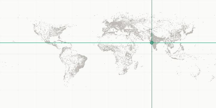 World map highlighting the position of Gateway of India