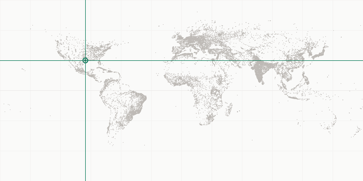 World map highlighting the position of Houston