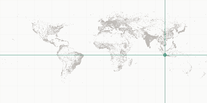 World map highlighting the position of Jakarta