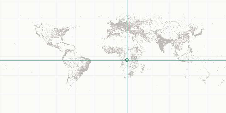 World map highlighting the position of Kananga