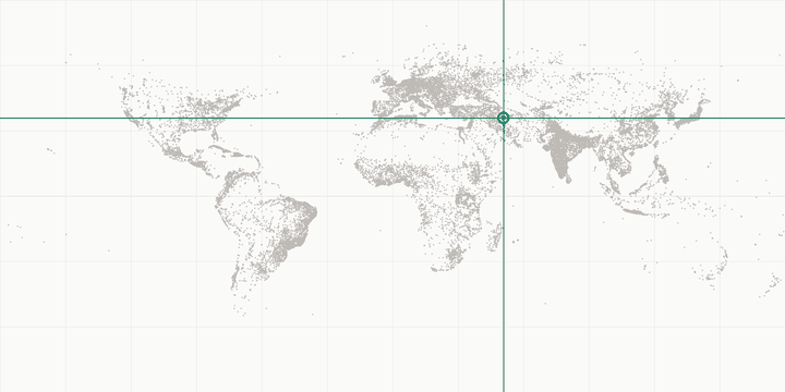 World map highlighting the position of Karaj