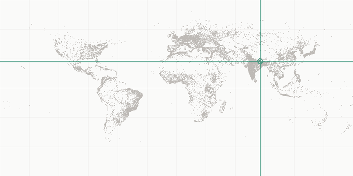 World map highlighting the position of Kathmandu
