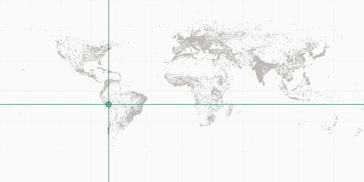 World map highlighting the position of Machu Picchu