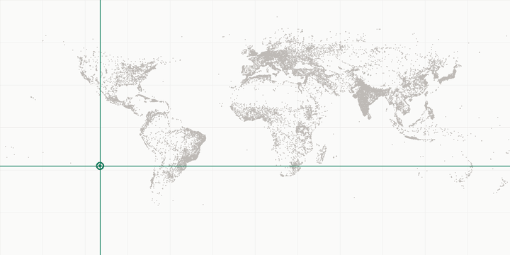 World map highlighting the position of Moai of Easter Island
