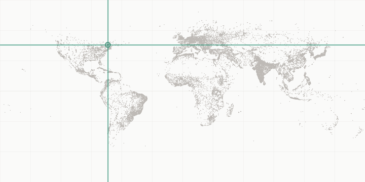 World map highlighting the position of Montréal