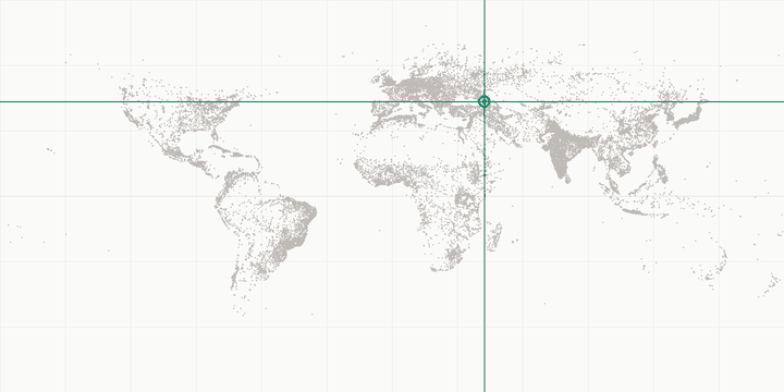 World map highlighting the position of Mount Elbrus