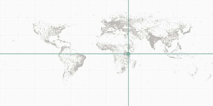 World map highlighting the position of Nairobi