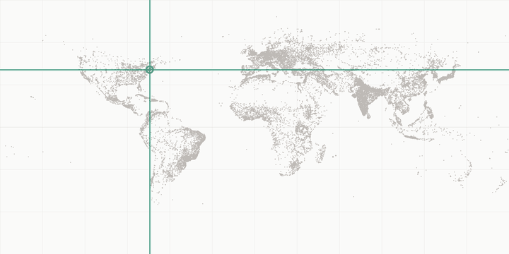 World map highlighting the position of New York City