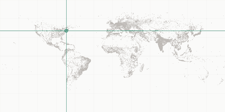 World map highlighting the position of Queens
