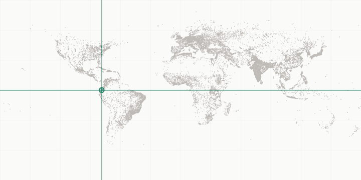 World map highlighting the position of Quito