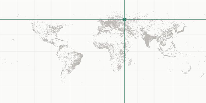 World map highlighting the position of Red Square