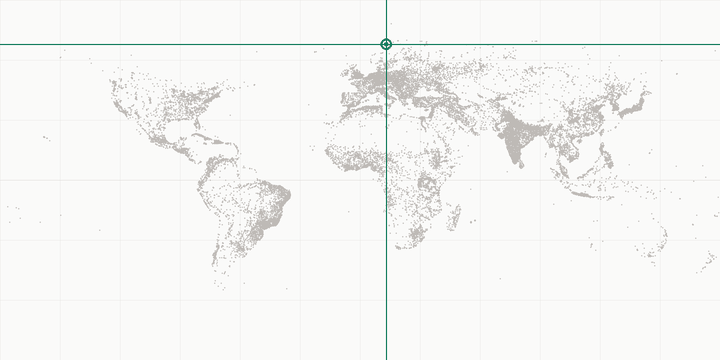 World map highlighting the position of Reine