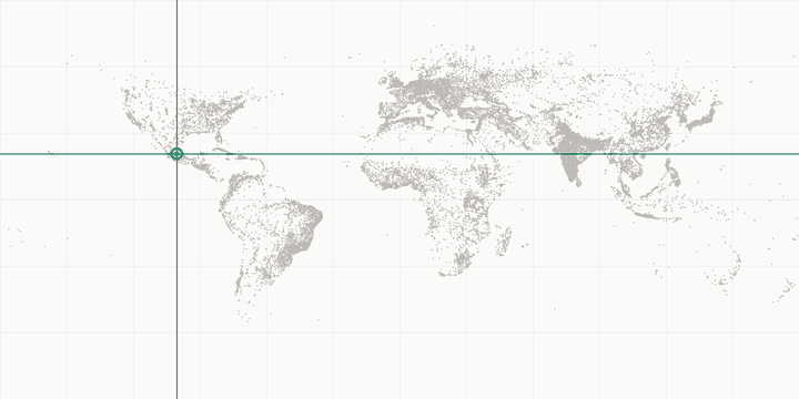 World map highlighting the position of Santiago de Querétaro