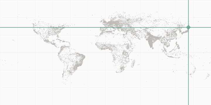 World map highlighting the position of Sapporo