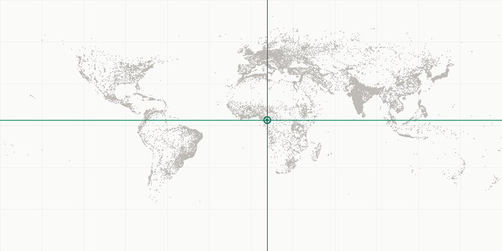 World map highlighting the position of Yaoundé